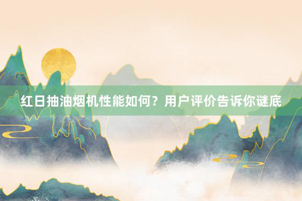 红日抽油烟机性能如何？用户评价告诉你谜底